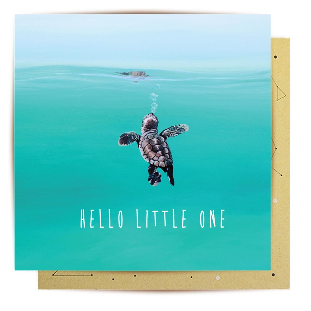 Australian Made Turtle New Born Greeting Card