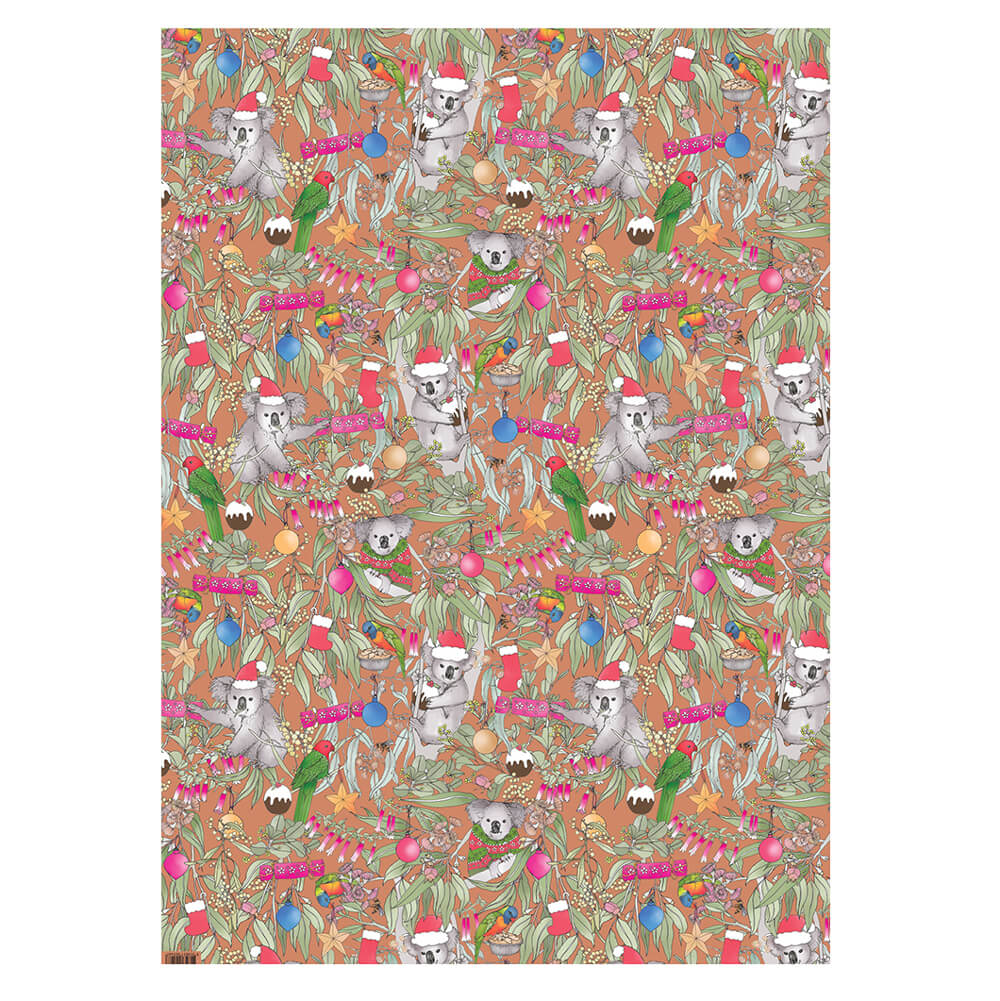 Christmas Wrapping Paper Australian Made by Earth Greetings with Koalas &amp; Possums