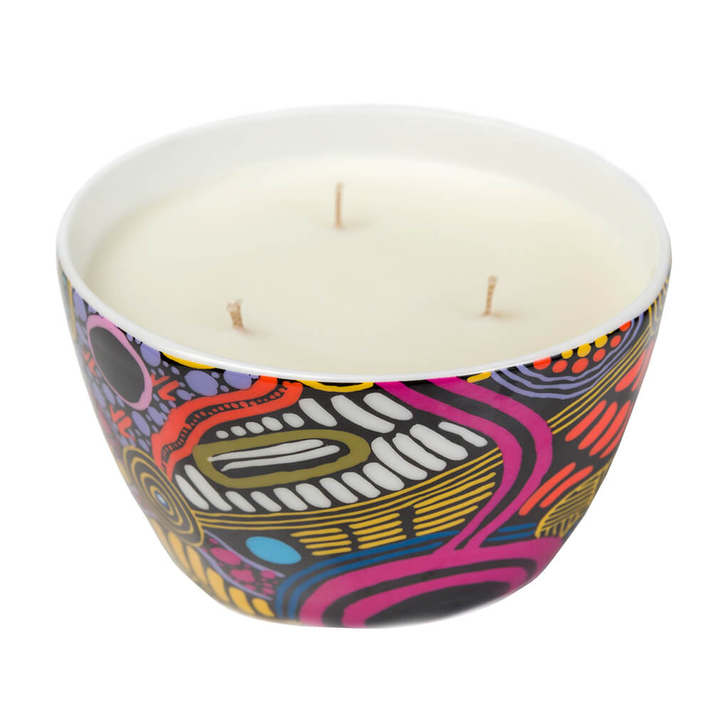 Gifts Australia Aboriginal Design Candle by Justin butler