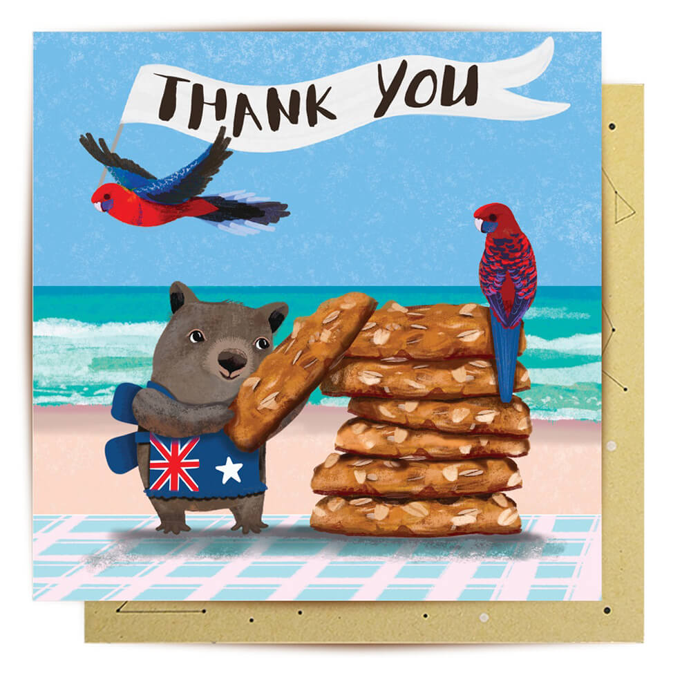 Thank you greeting card Australian made by La La Land