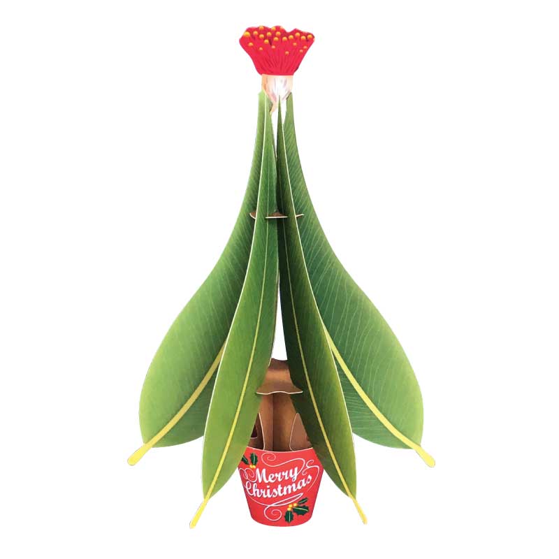 Gum Leaf Christmas Tree 3D Postcard