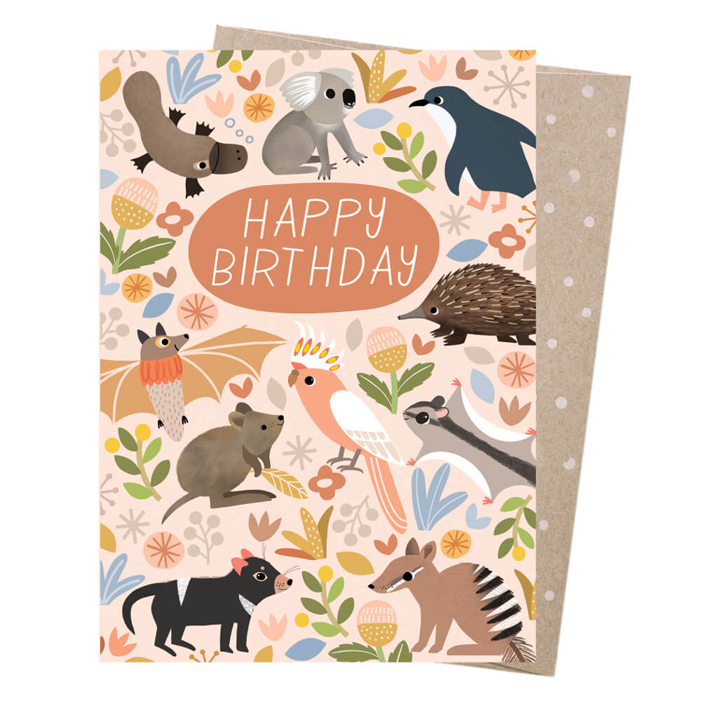 Happy Birthday Card Aussie Animals by Earth Greetings