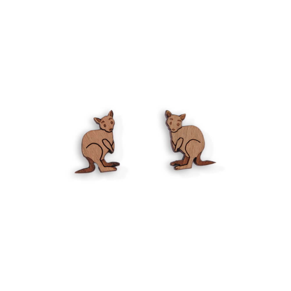 Kangaroo Earrings Australian Jewellery Gifts, Wood With Words