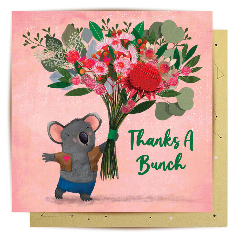 Koala Greeting Card Thanks a Bunch Australian Made La La Land