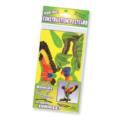 Australian Made Gifts &amp; Souvenirs with the Rainbow Lorikeet 3D Construction Postcard -by Odd Ball. For the best Australian online shopping for a Accessories - 2