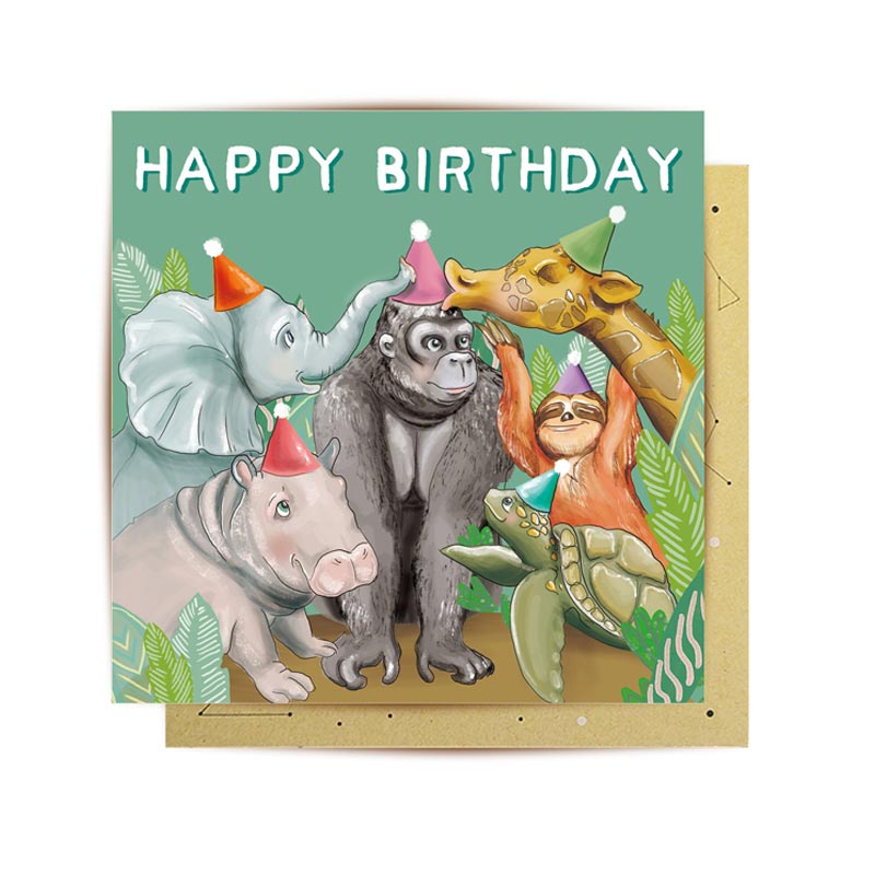Australian Greeting Cards Happy Birthday Jungle Animals