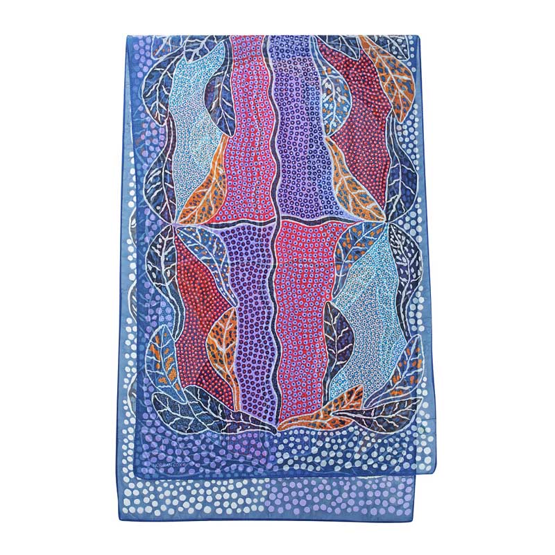Australian print scarf - indigenous design bush leaves