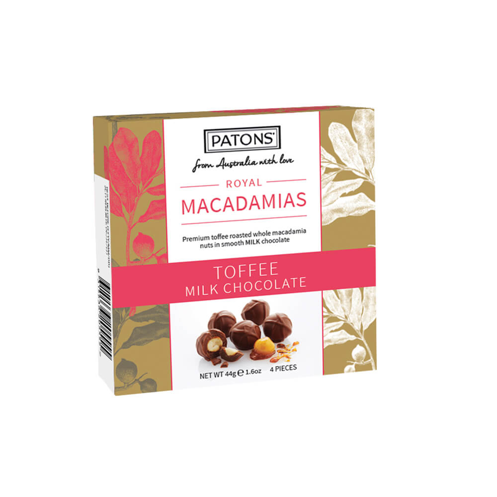 Patons Australian Made Gourmet Macadamia Royals Milk Chocolate 4 Pack