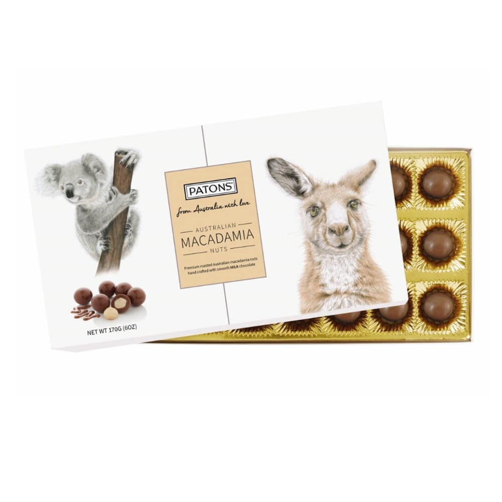 Patons Macadamias Milk Chocolate Australian Animals Box