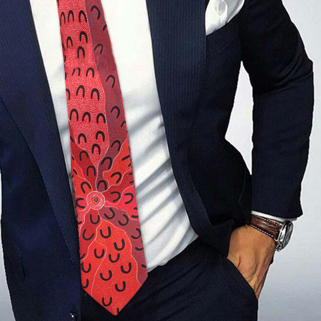 Australian Gifts for Men for Chinese New Year - Made in Australia Red Aboriginal Tie