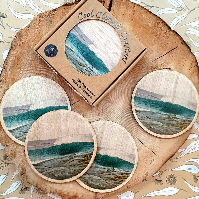 Surf coasters Tasmanian Oak Australian Made Homewares